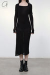 Marc Le Bihan Shoulder Fastest Long -sleeved Dress 2865 Black